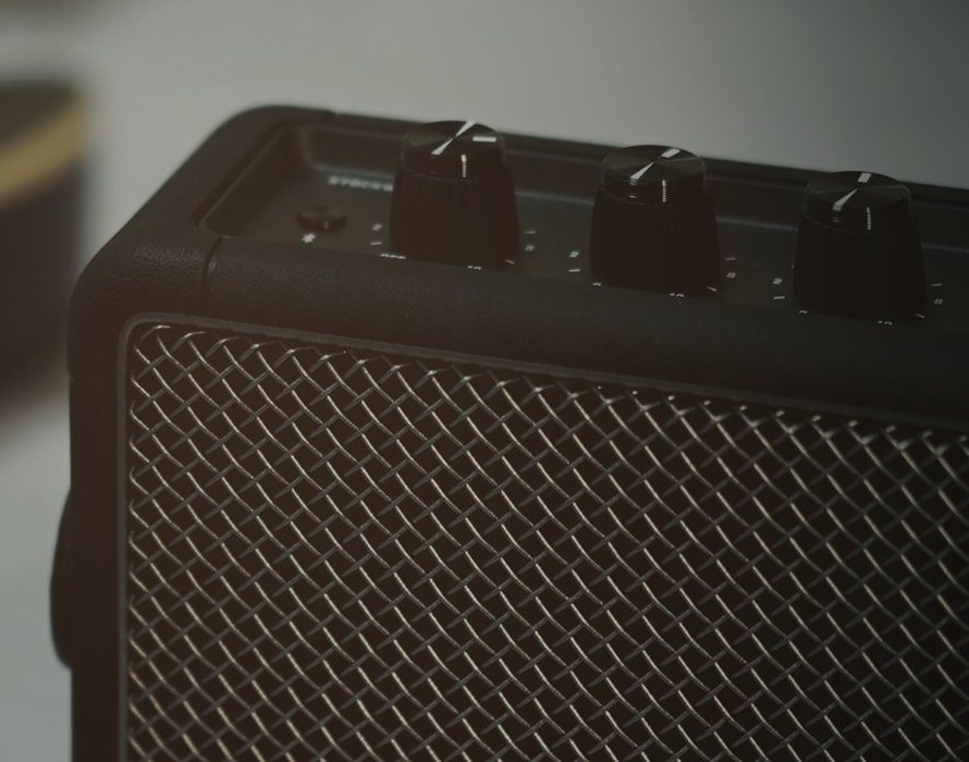 Guitar amplifier close-up